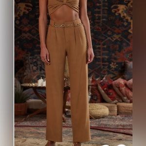 LITTLE SECRETS MOCHA LINEN TROUSERS